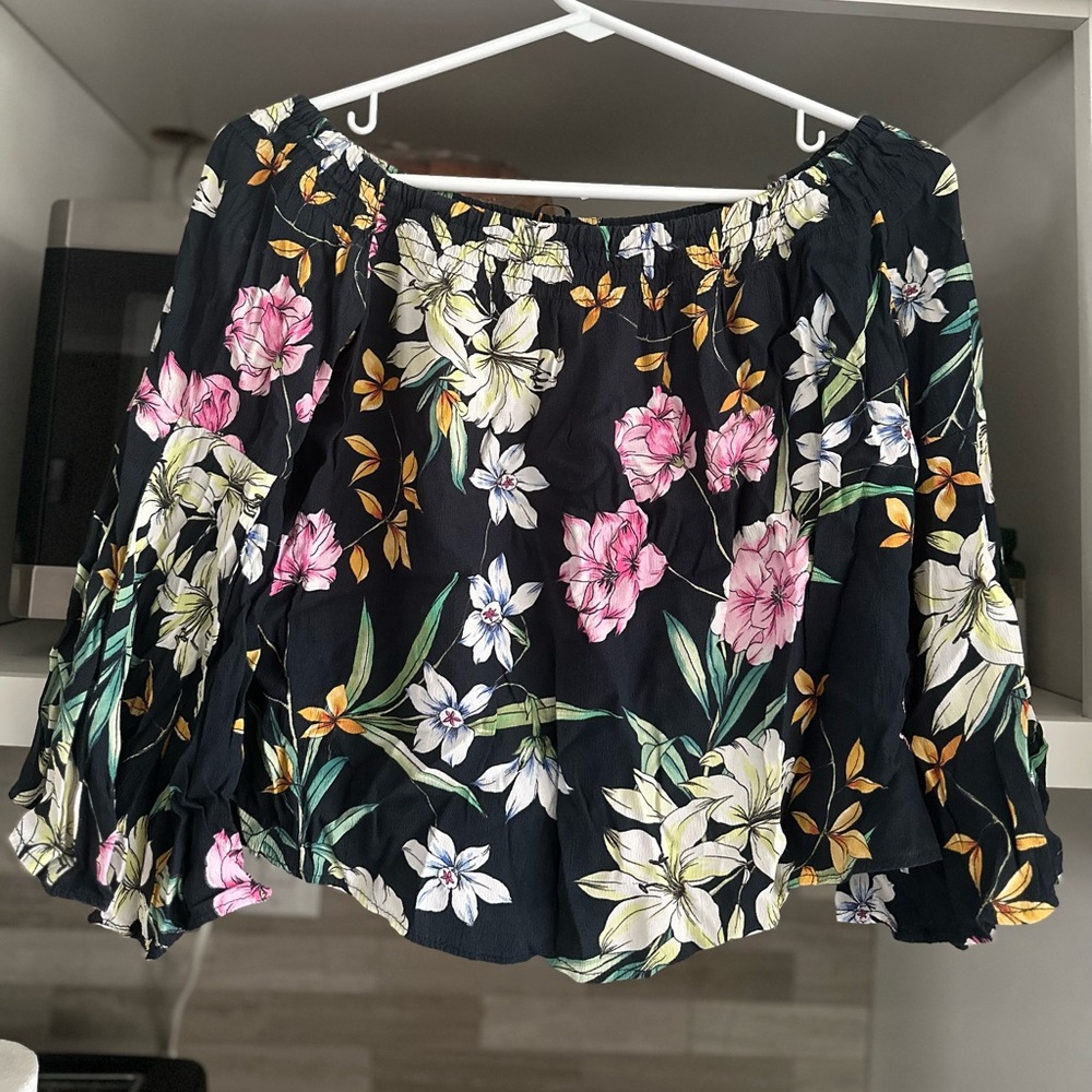 Bershka flower  print womens blouses